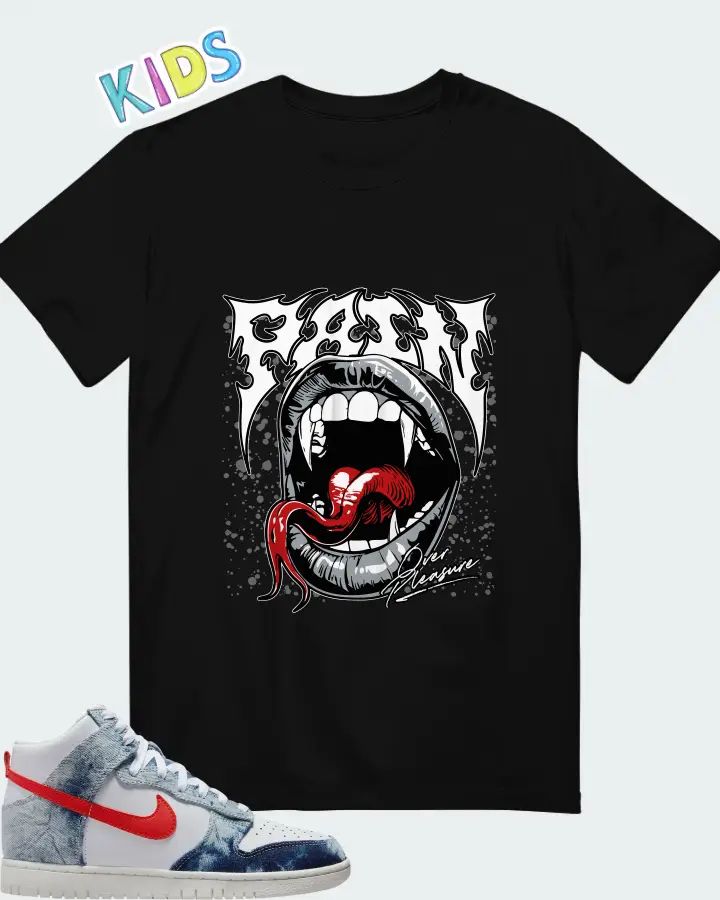 Dunk High Washed Denim Matching Kid's T-Shirt