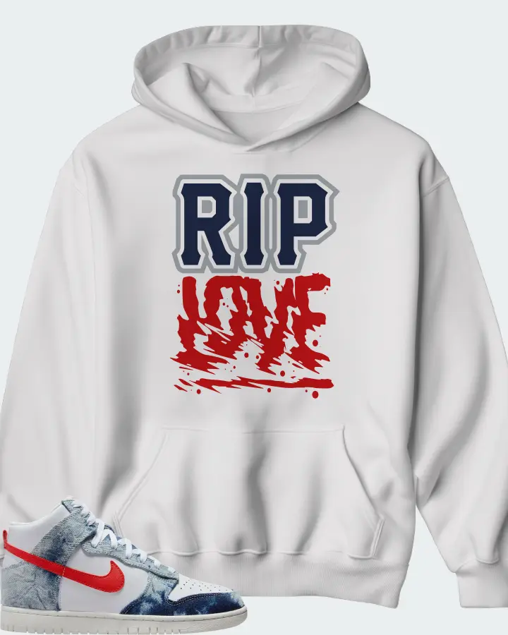 Dunk High Washed Denim Matching Hoodie