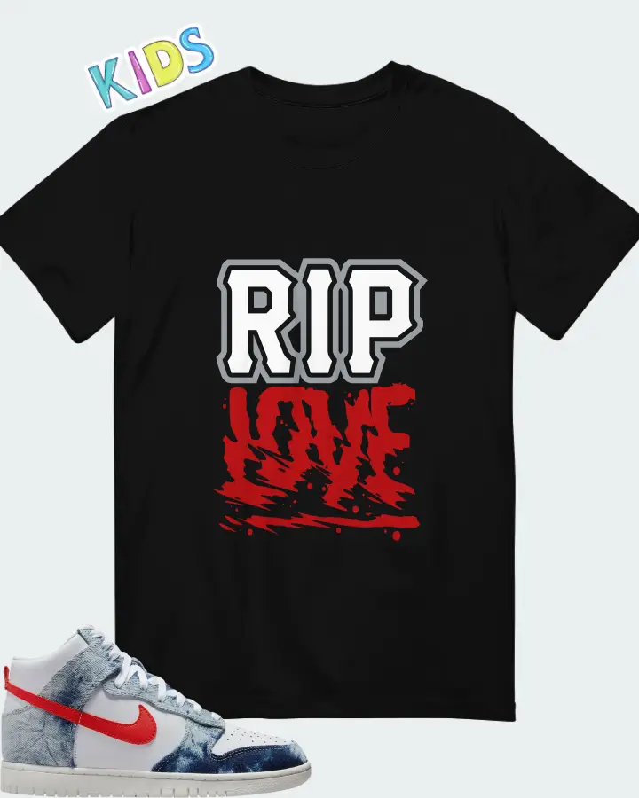 Dunk High Washed Denim Matching Kid's T-Shirt
