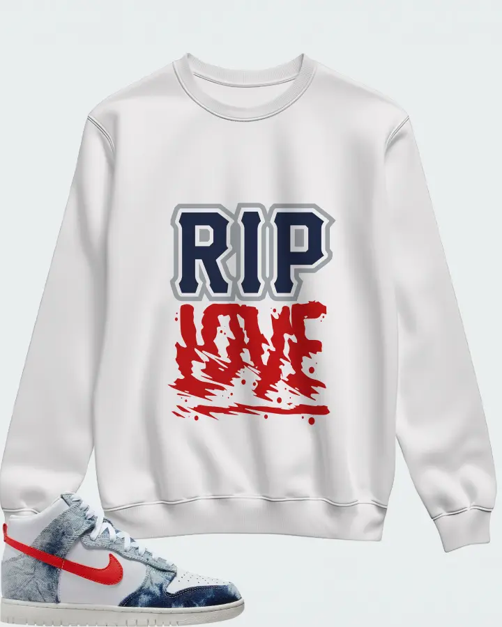 Dunk High Washed Denim Matching Sweatshirt
