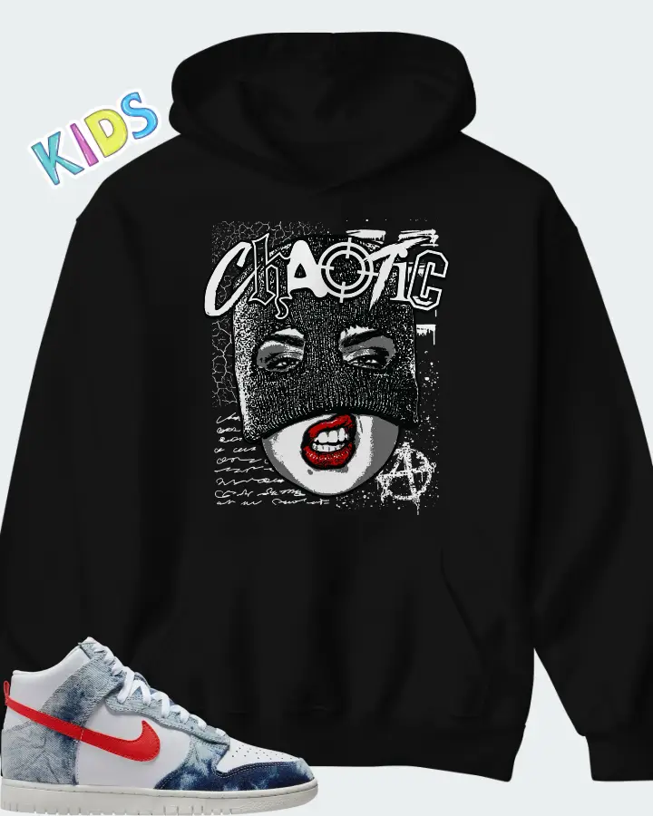 Dunk High Washed Denim Matching Kid's Hoodie