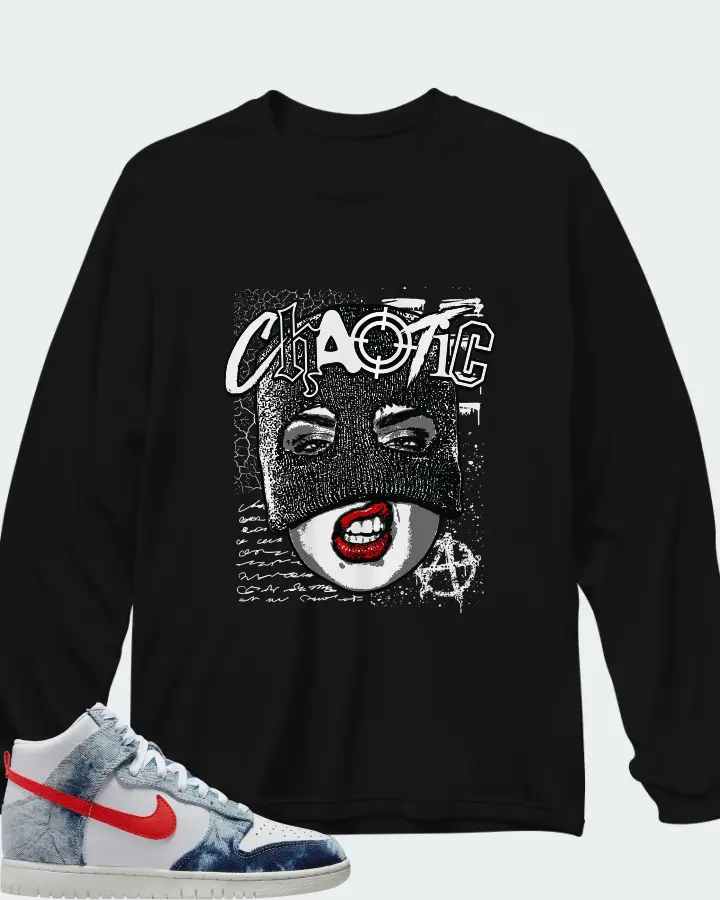 Dunk High Washed Denim Matching Long Sleeve T-Shirt