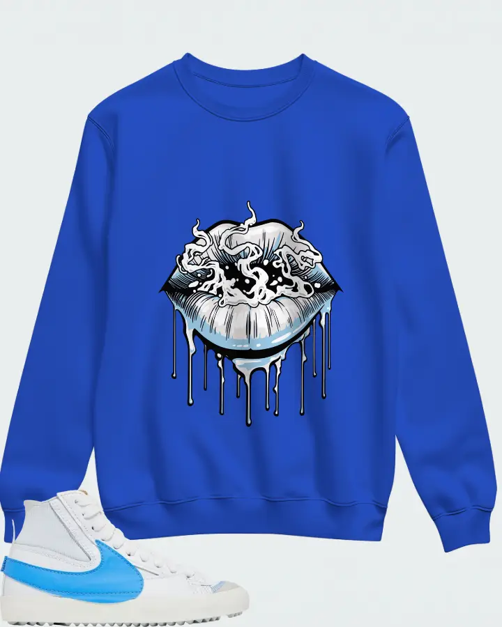 Nike Blazer Mid 77 Jumbo White University Blue Matching Sweatshirt