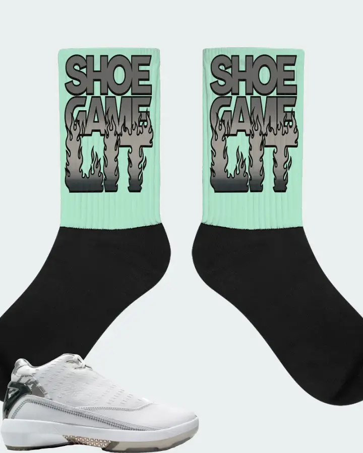 Jordan 22 OG Sneaker Matching Mint Socks - Shoe Game Lit Refreshed