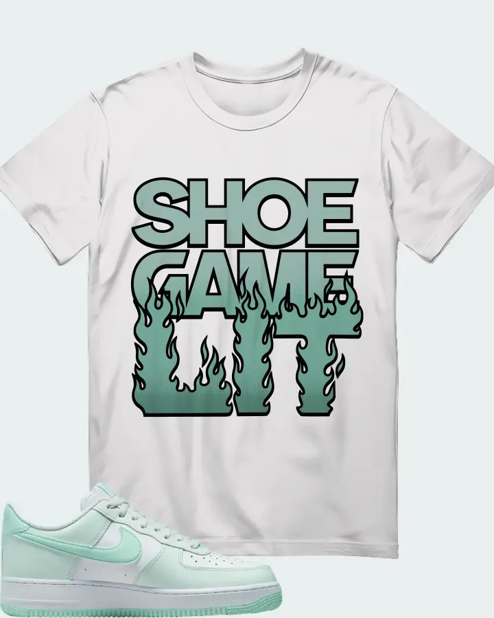 Nike Air Force 1 Low Minty Fresh Sneaker Matching White T-Shirt - Shoe Game Lit Refreshed