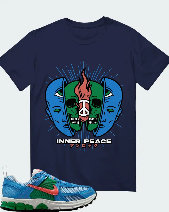 Nike Vomero 5 University Blue Stadium Green Summit White Magic Ember Matching T-Shirt