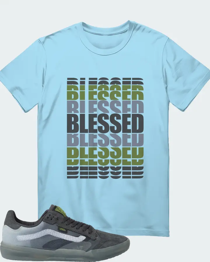 Vans EVDNT UltimateWaffle Sneaker Matching Ocean Blue T-Shirt - BLESSED Many Times