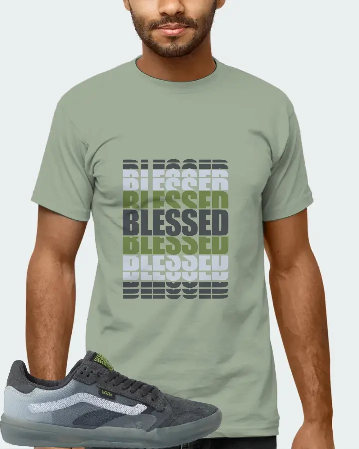 Vans EVDNT UltimateWaffle Sneaker Matching Sage T-Shirt (BLESSED Many Times) - View 6