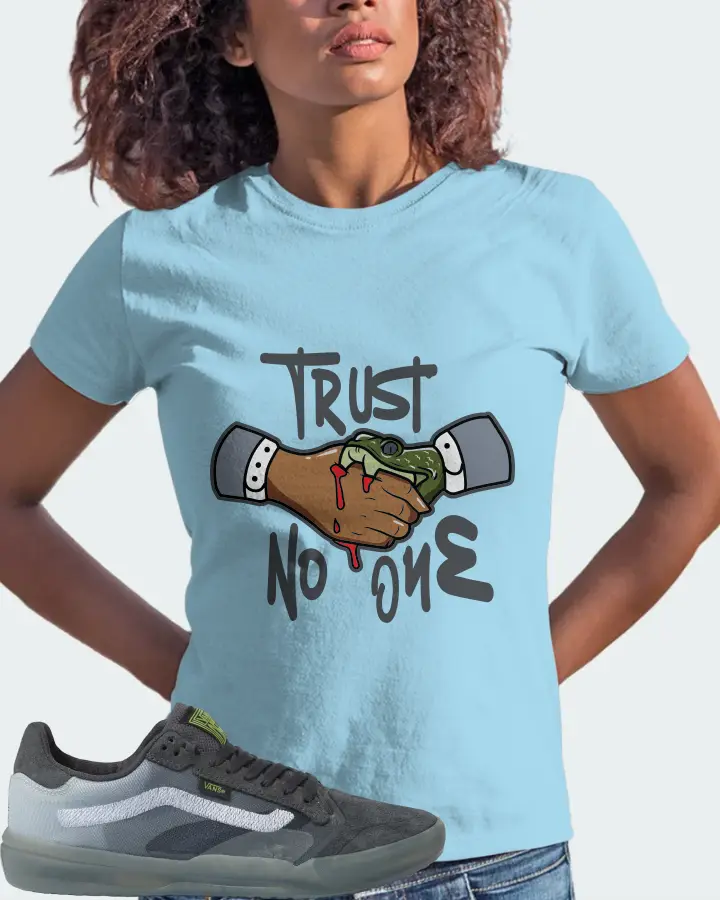 Vans EVDNT UltimateWaffle Sneaker Matching Ocean Blue T-Shirt (Trust No One) - View 3