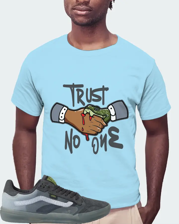 Vans EVDNT UltimateWaffle Sneaker Matching Ocean Blue T-Shirt (Trust No One) - View 4