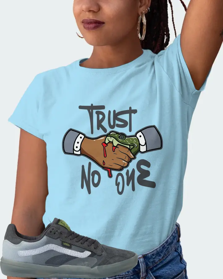 Vans EVDNT UltimateWaffle Sneaker Matching Ocean Blue T-Shirt (Trust No One) - View 5