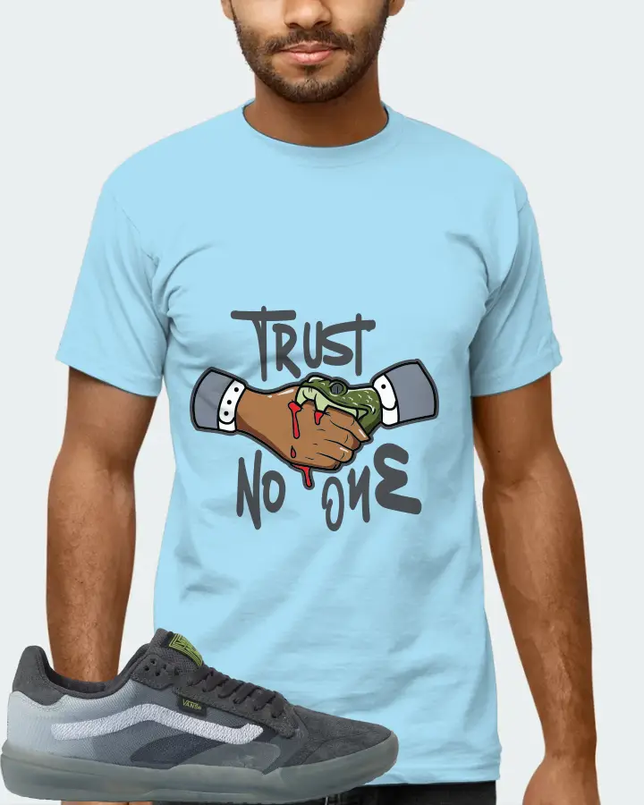 Vans EVDNT UltimateWaffle Sneaker Matching Ocean Blue T-Shirt (Trust No One) - View 6