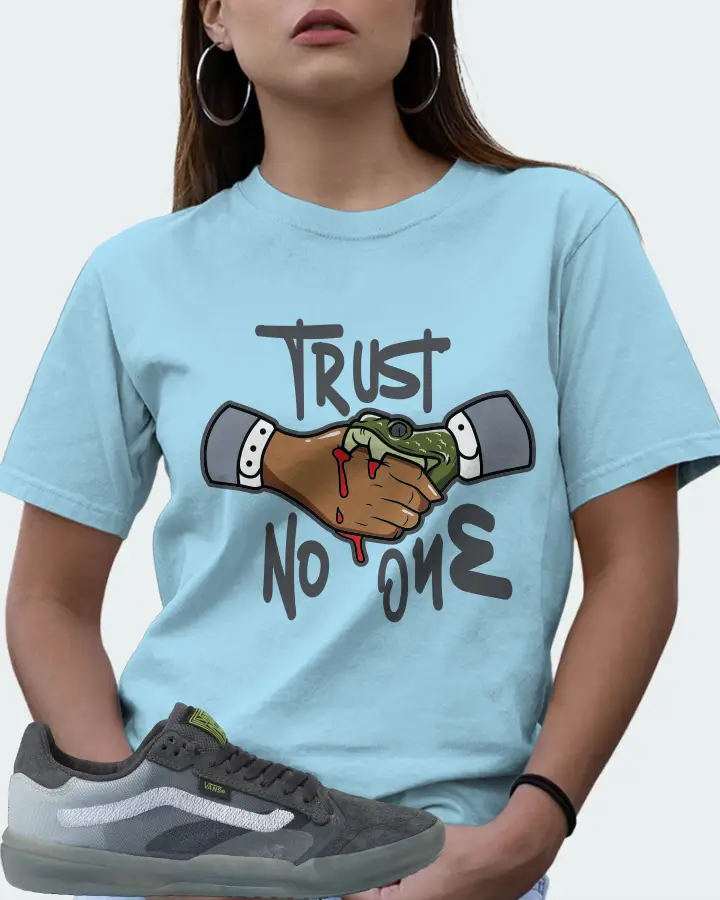 Vans EVDNT UltimateWaffle Sneaker Matching Ocean Blue T-Shirt (Trust No One) - View 7