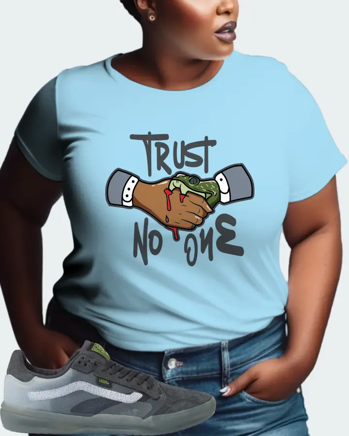 Vans EVDNT UltimateWaffle Sneaker Matching Ocean Blue T-Shirt (Trust No One) - View 9