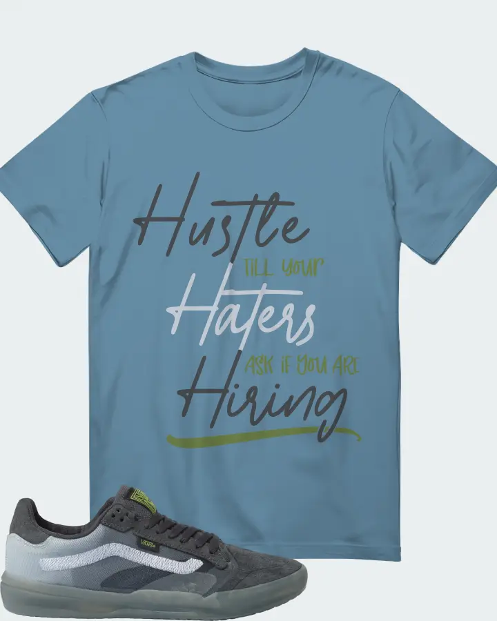 Vans EVDNT UltimateWaffle Sneaker Matching Steel Blue T-Shirt - HUSTLE TILL YOUR HATERS ASK