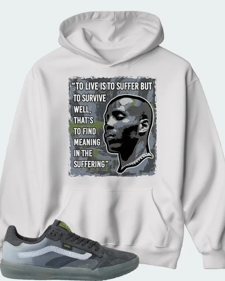 Vans EVDNT UltimateWaffle Sneaker Matching White Kid's Hoodie - DMX Suffer Quote