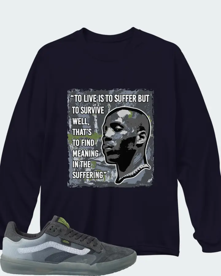 Vans EVDNT UltimateWaffle Sneaker Matching Navy Long Sleeve T-Shirt - DMX Suffer Quote