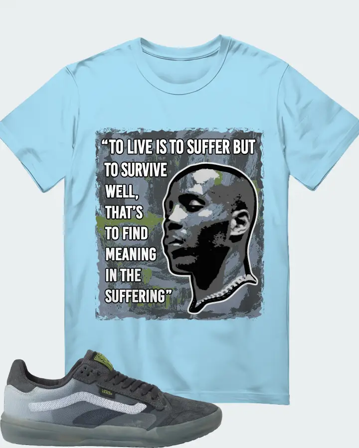 Vans EVDNT UltimateWaffle Sneaker Matching Ocean Blue T-Shirt - DMX Suffer Quote