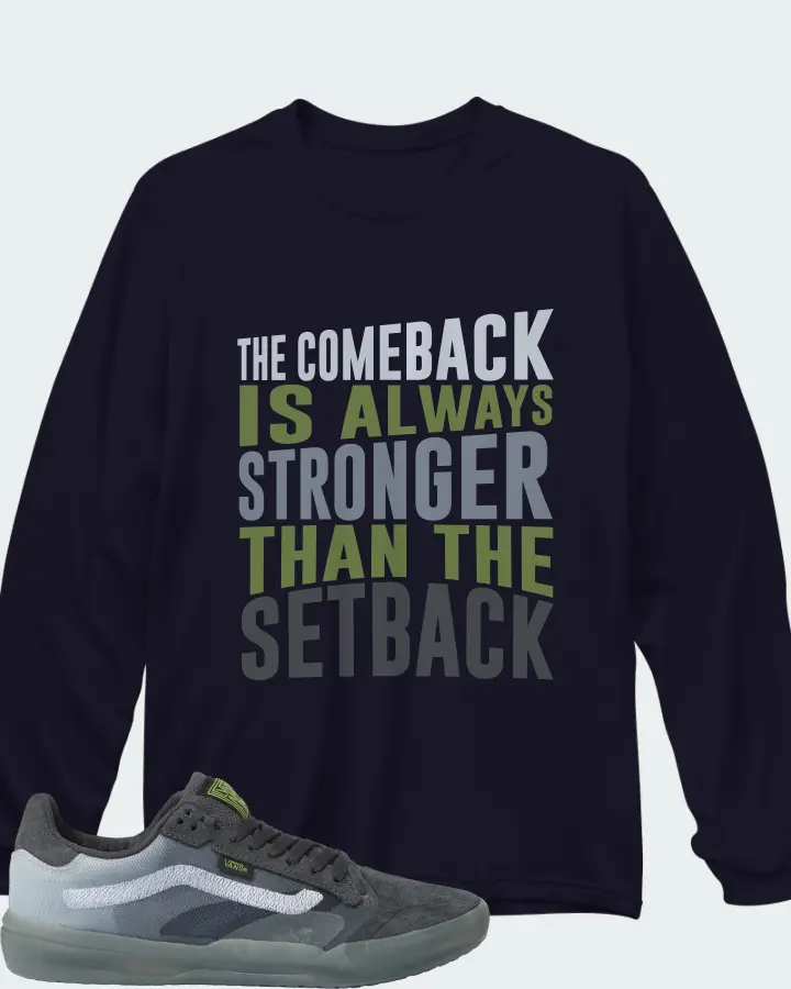 Vans EVDNT UltimateWaffle Sneaker Matching Navy Long Sleeve T-Shirt - The Comeback
