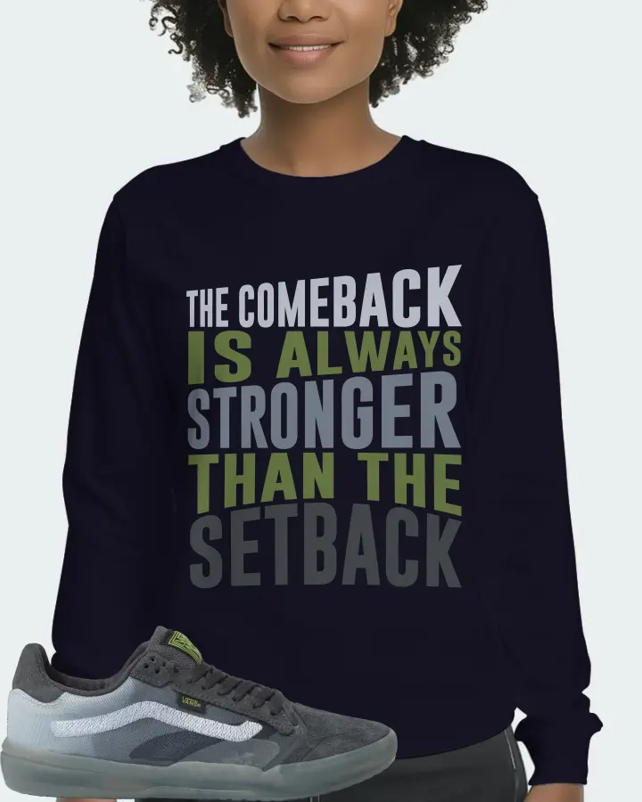 Vans EVDNT UltimateWaffle Sneaker Matching Navy Long Sleeve T-Shirt (The Comeback) - View 3
