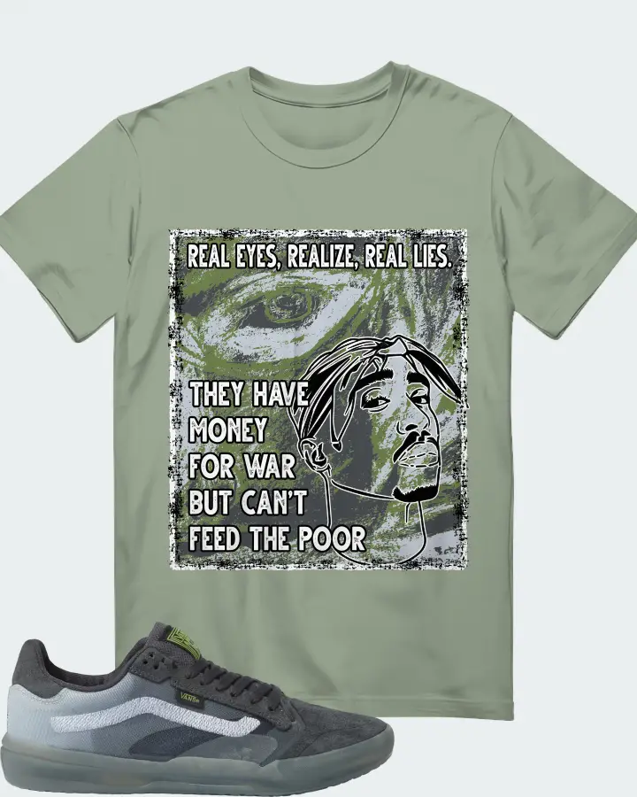 Vans EVDNT UltimateWaffle Sneaker Matching Sage T-Shirt - TUPAC Real Eyes Realize Real Lies