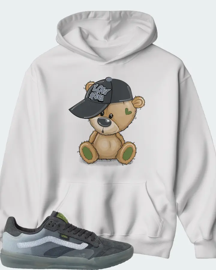 Vans EVDNT UltimateWaffle Sneaker Matching White Kid's Hoodie - LOW KEY BEAR
