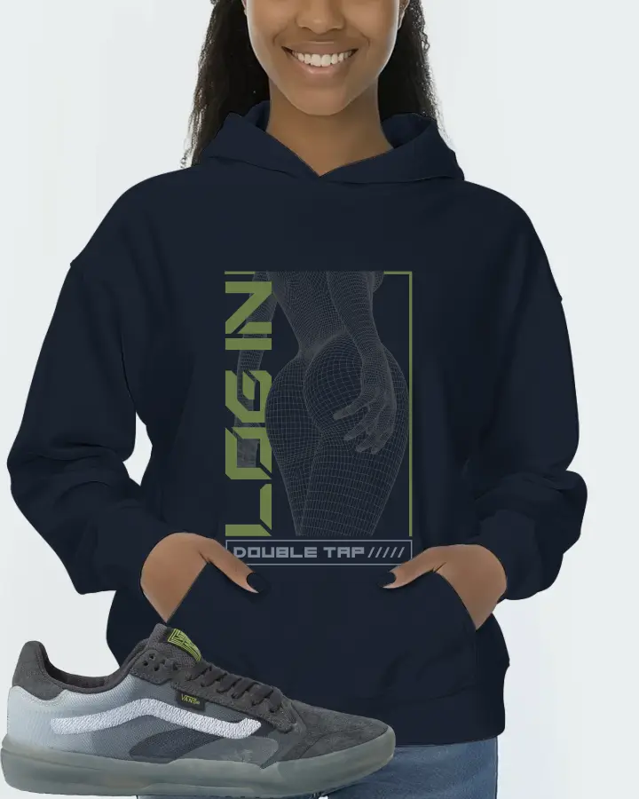 Vans EVDNT UltimateWaffle Sneaker Matching Navy Kid's Hoodie (LOGIN) - View 3