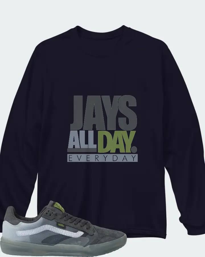 Vans EVDNT UltimateWaffle Sneaker Matching Navy Long Sleeve T-Shirt - Jays All Day