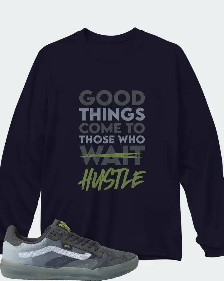 Vans EVDNT UltimateWaffle Sneaker Matching Navy Long Sleeve T-Shirt - Good Things Come