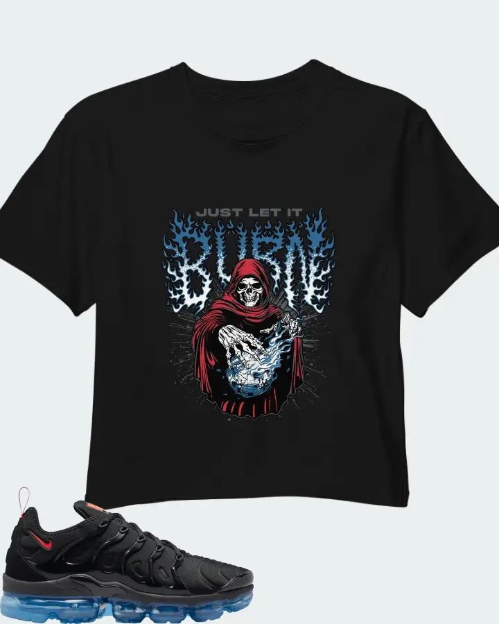 Nike Vapormax Plus Black Red Blue Matching Crop Top