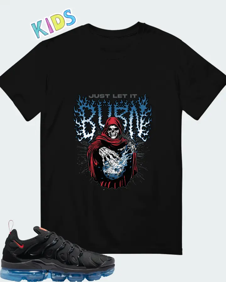 Nike Vapormax Plus Black Red Blue Matching Kid's T-Shirt