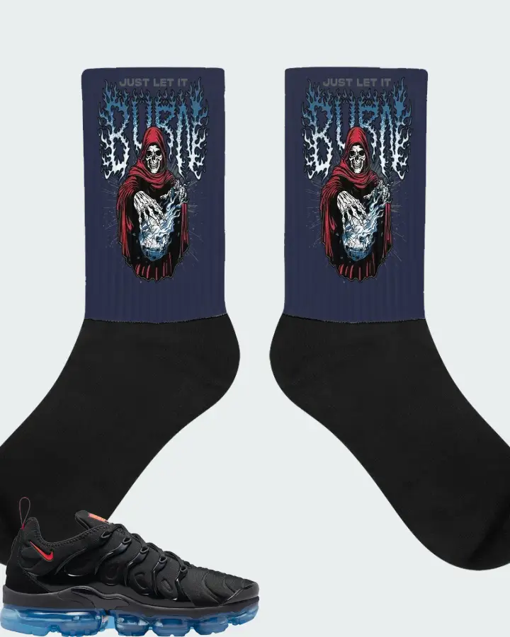 Nike Vapormax Plus Black Red Blue Matching Socks
