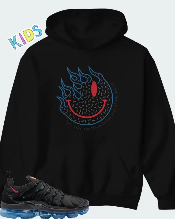 Nike Vapormax Plus Black Red Blue Matching Kid's Hoodie