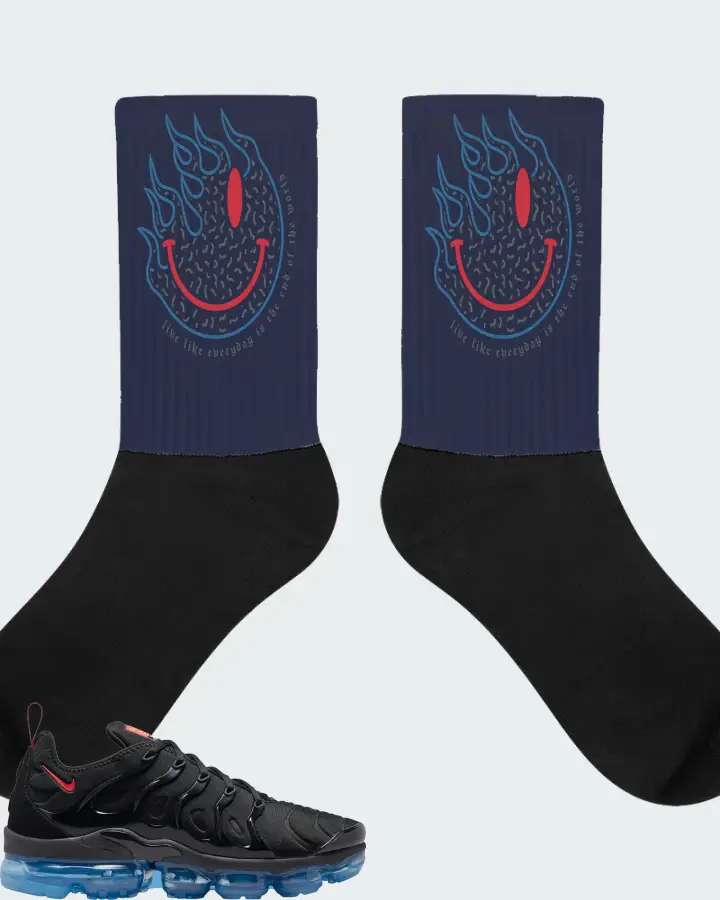 Nike Vapormax Plus Black Red Blue Matching Socks