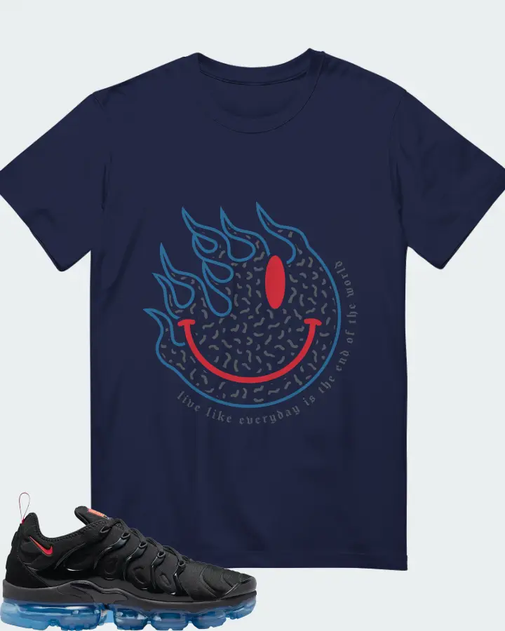 Nike Vapormax Plus Black Red Blue Matching T-Shirt