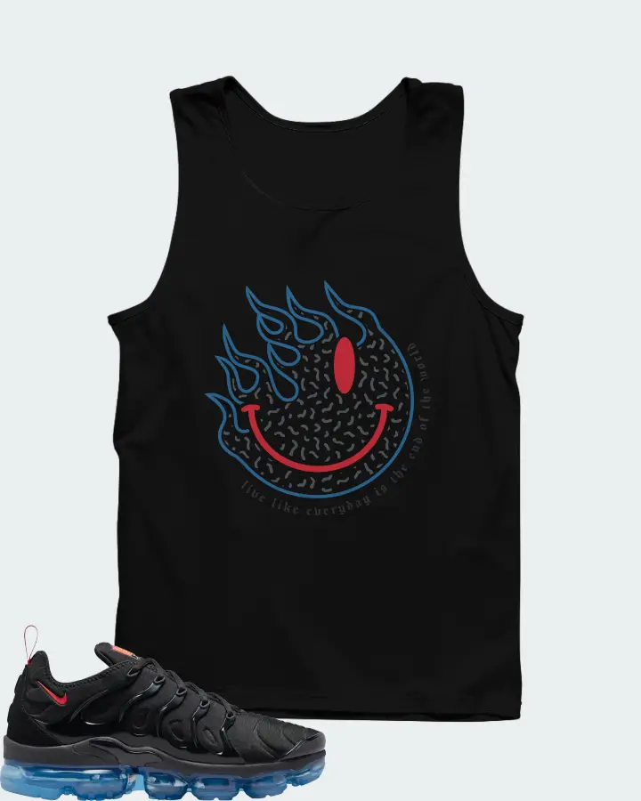 Nike Vapormax Plus Black Red Blue Matching Tank Top