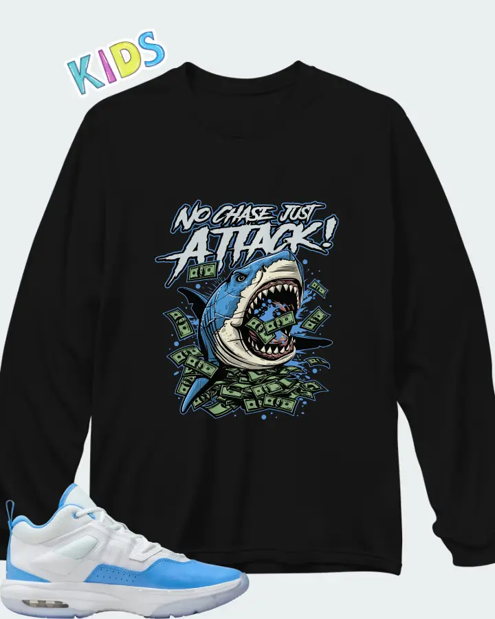 Jordan Stay Loyal 3 White University Blue Matching Kid's Long Sleeve T-Shirt