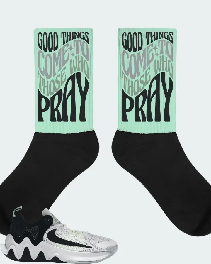Nike Giannis Immortality 2 Sneaker Matching Mint Socks - Good Things Come To Those Who Pray