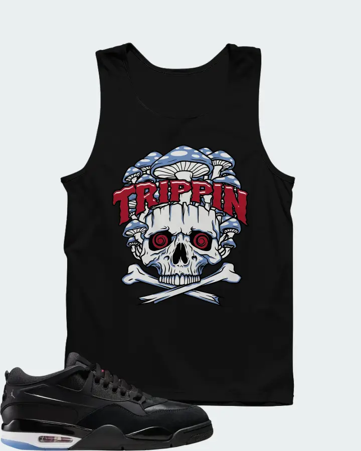 Air Jordan 4 RM Black White Varsity Red Matching Tank Top