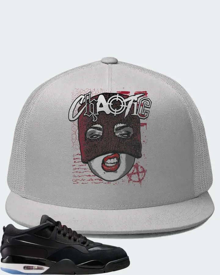Air Jordan 4 RM Black White Varsity Red Matching Hat
