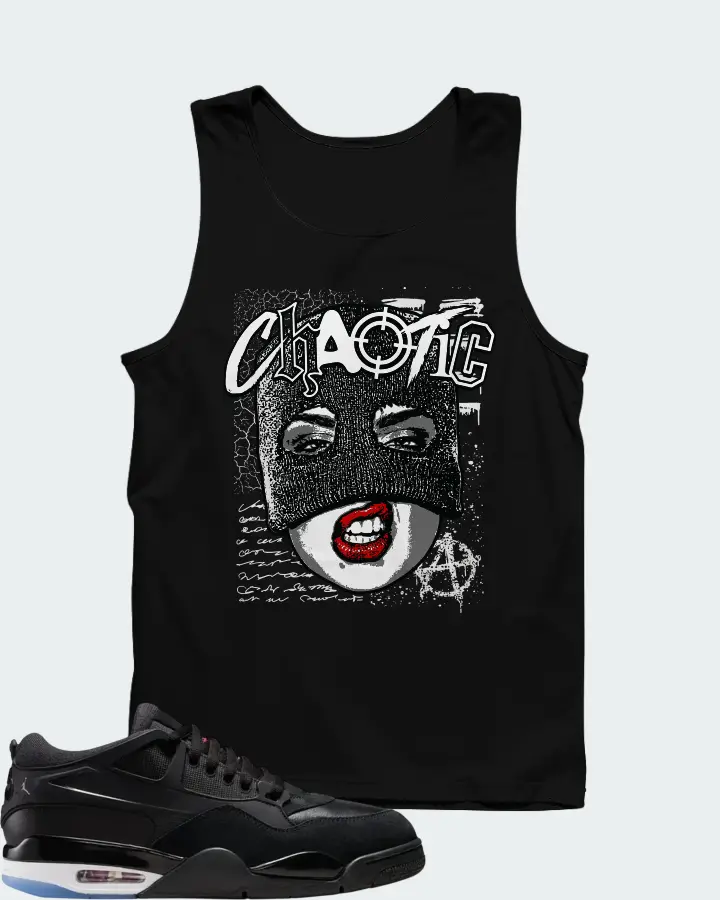 Air Jordan 4 RM Black White Varsity Red Matching Tank Top