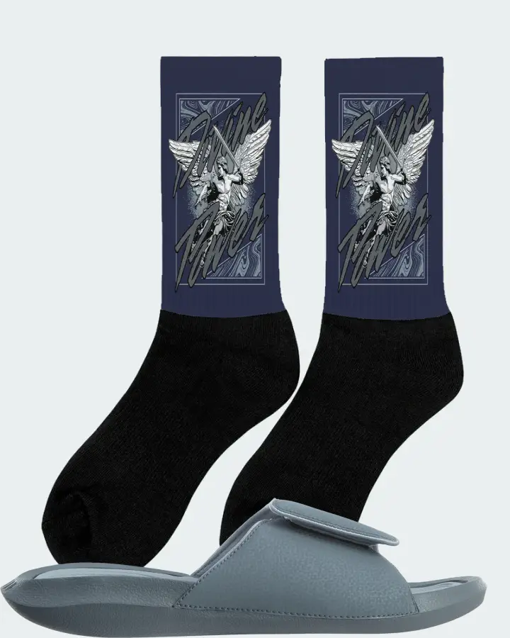 Jordan Hydro 6 Sneaker Matching Navy Socks (Divine Power) - View 3