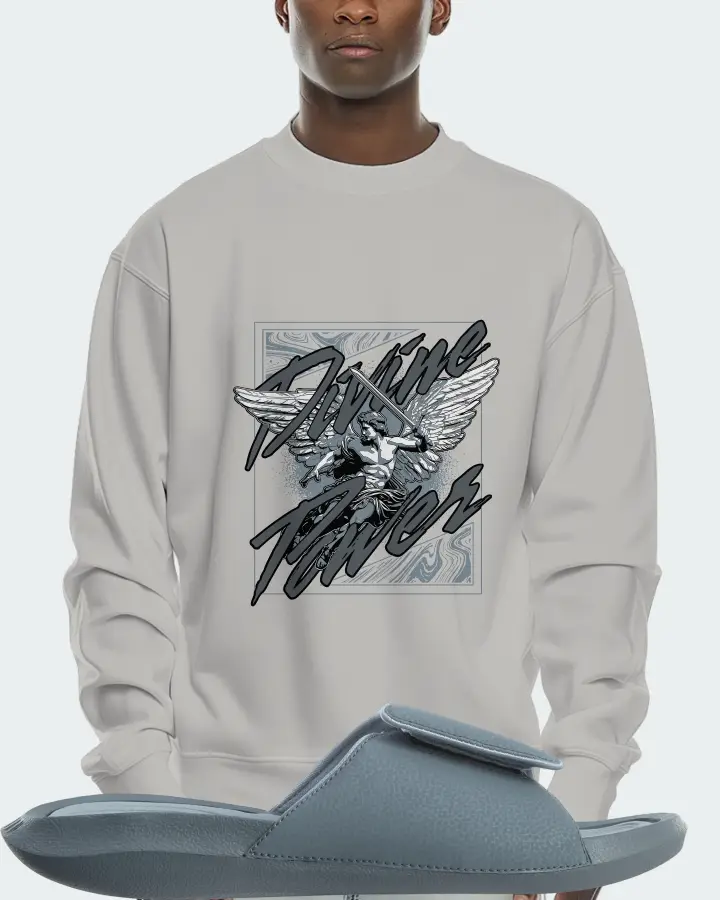 Jordan Hydro 6 Sneaker Matching Grey Sweatshirt (Divine Power) - View 2