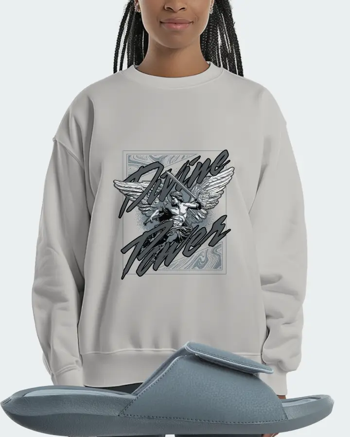 Jordan Hydro 6 Sneaker Matching Grey Sweatshirt (Divine Power) - View 3