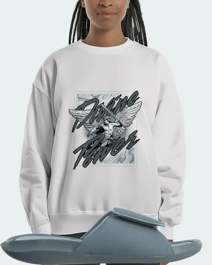Jordan Hydro 6 Sneaker Matching White Sweatshirt (Divine Power) - View 3