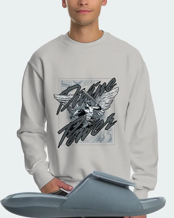 Jordan Hydro 6 Sneaker Matching Grey Sweatshirt (Divine Power) - View 4