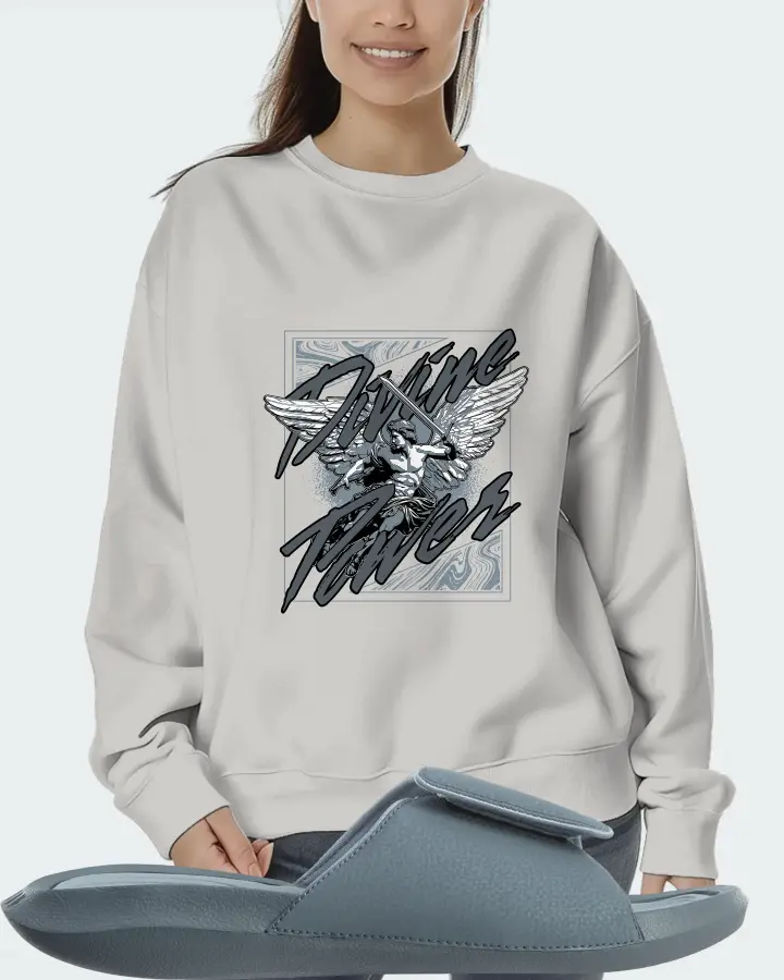 Jordan Hydro 6 Sneaker Matching Grey Sweatshirt (Divine Power) - View 5