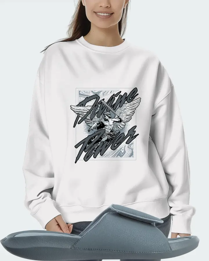Jordan Hydro 6 Sneaker Matching White Sweatshirt (Divine Power) - View 5