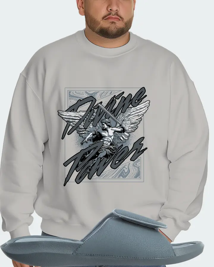Jordan Hydro 6 Sneaker Matching Grey Sweatshirt (Divine Power) - View 6