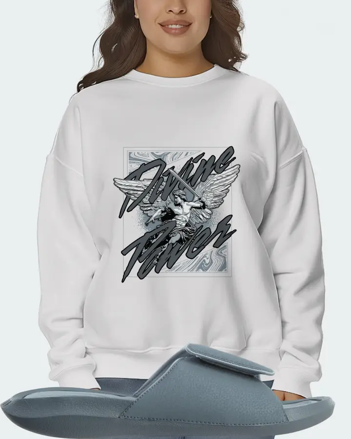 Jordan Hydro 6 Sneaker Matching White Sweatshirt (Divine Power) - View 7